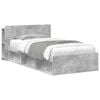 vidaXL Bed Frame with Storage with Headboard Concrete Grey 90 x 200 cm