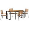 vidaXL Garden Dining Set 5 pcs Grey and Brown Poly Rattan