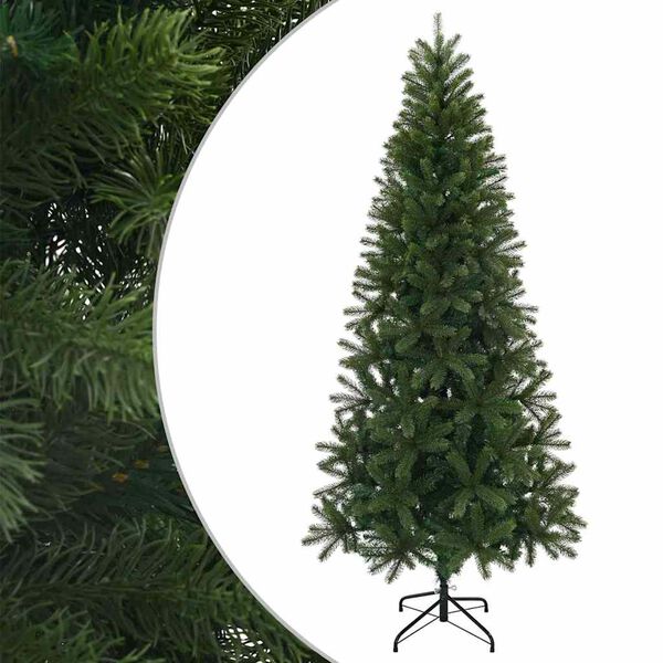 vidaXL Artificial Christmas Tree Green 210 cm PVC, PE and steel