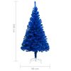 vidaXL Artificial Pre-lit Christmas Tree with Ball Set Blue 180 cm PVC