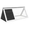 vidaXL Animal Cage | Grey and White | Fir Wood, Plywood, Iron Wire | Medium