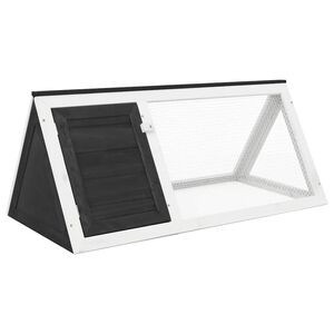 vidaXL Animal Rabbit Cage Grey Wood