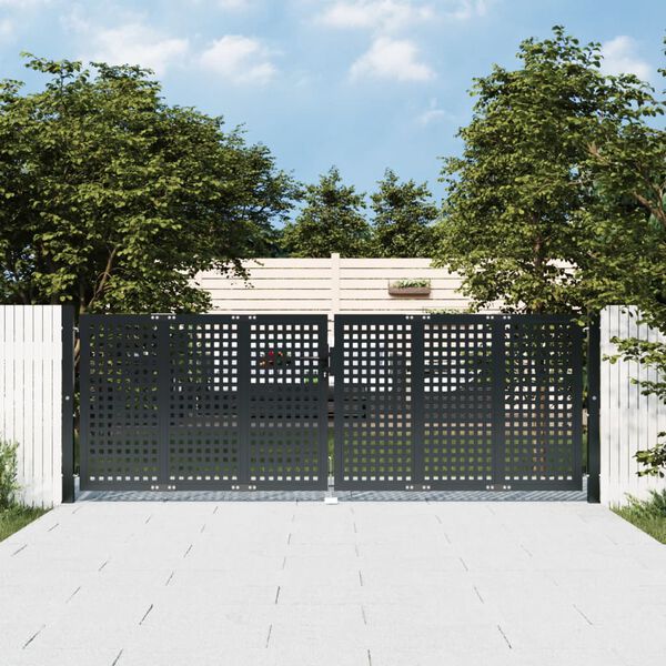 vidaXL Garden Gate Anthracite 300x75 cm Steel