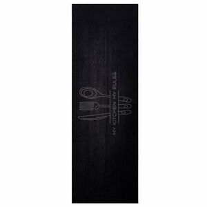 vidaXL Kitchen Rug Cutlery Black 180 x 60 cm Velvet