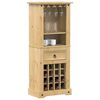 vidaXL Wine Rack Corona 56x35x134.5 cm Solid Wood Pine