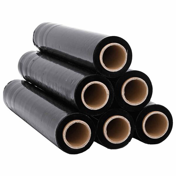 vidaXL Stretch Film 6 pcs Black 23 &mu;m 50 cm x 300 m