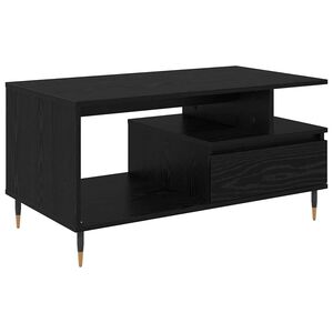 vidaXL Coffee Table Black Oak 90 x 49 x 45 cm Engineered Wood