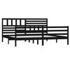 vidaXL Bed Frame without Mattress Black Solid Wood 200x200 cm