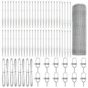 vidaXL Hexagonal Fence with Post 100 x 0.5 m Galvanised Steel Silver