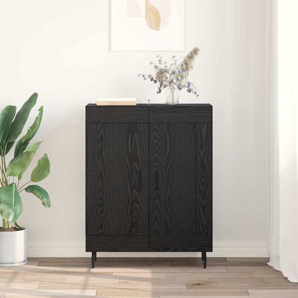 vidaXL Sideboard Black Oak 69.5 x 34 x 90 cm Engineered Wood and Iron