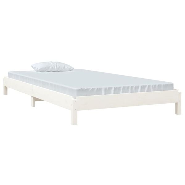 vidaXL Stack Bed without Mattress White 80x200 cm Solid Wood Pine