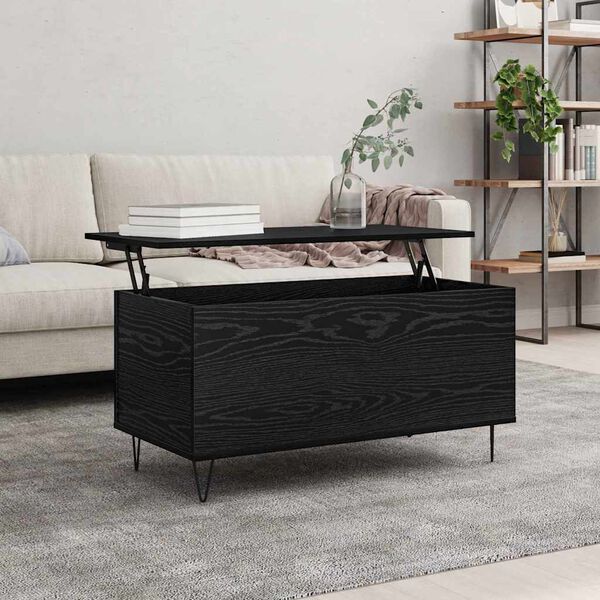 vidaXL Coffee Table Black oak 90 x 44.5 x 45 cm Engineered wood