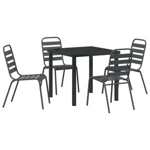 vidaXL Garden Dining Set 5 pcs Anthracite Powder-Coated Steel