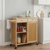 vidaXL Kitchen Trolley with Wheels Natural 90.5 x 36 x 86.5 cm Bamboo