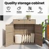 vidaXL Garden Storage Cabinet Beige 105x55x113 cm Poly Rattan