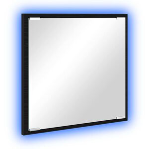 vidaXL LED Bathroom Mirror Black Oak 40 x 37 x 8.5 cm Engineered Wood