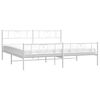 vidaXL Metal Bed Frame without Mattress with Footboard White 183x213cm