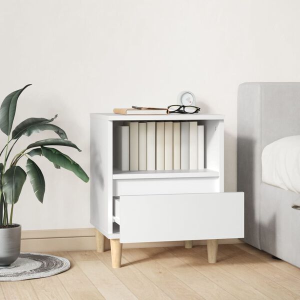 vidaXL Bedside Cabinet White 40x35x50 cm
