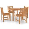 vidaXL Garden Dining Set | Warm Brown | Fine sanded teak hardwood | Medium