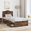 vidaXL Bed Frame with Drawer Smoked Oak 75 x 190 cm Engineer Wood