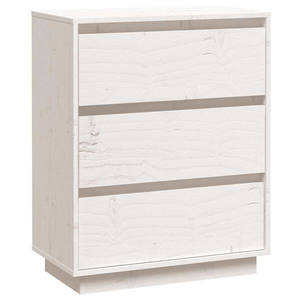 vidaXL Sideboard White 60x34x75 cm Solid Wood Pine