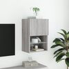 vidaXL TV Cabinet with LED Lights Grey Sonoma 40.5x30x60 cm