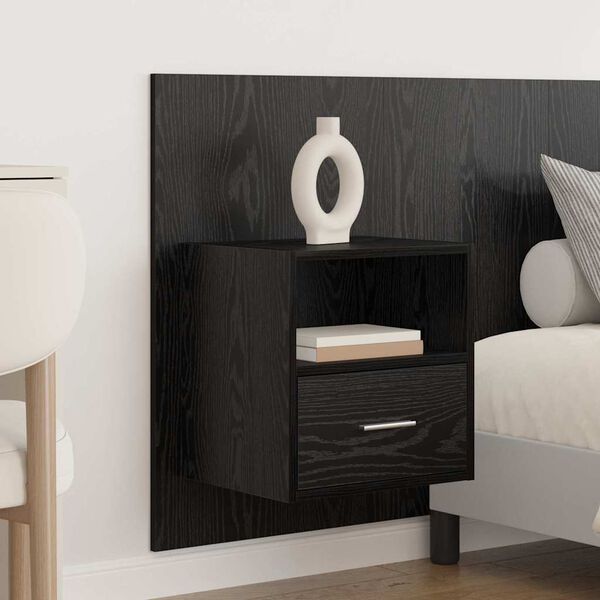 vidaXL Headboard with Cabinet 3 pcs Black Oak Engineered Wood