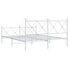 vidaXL Metal Bed Frame without Mattress with Footboard White 160x200cm