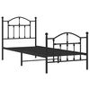 vidaXL Metal Bed Frame without Mattress with Footboard Black 90x190cm
