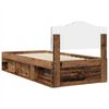 vidaXL Bed Frame with Headboard Old Wood 90 x 190 cm Solid Pine Wood