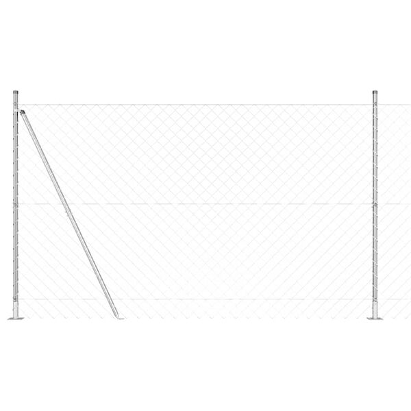 vidaXL Fence Post Silver 10 x 1.6 m (60 x 60 mm mesh) Steel