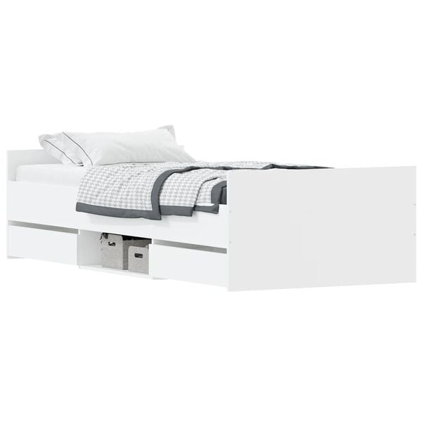 vidaXL Bed Frame without Mattress White 90x190 cm Single