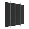 vidaXL 4-Panel Room Divider Black 200x200 cm Fabric