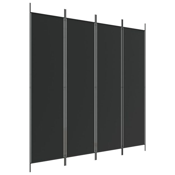 vidaXL 4-Panel Room Divider Black 200x200 cm Fabric