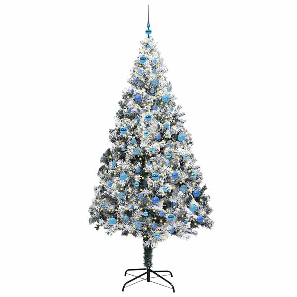 vidaXL Artificial Christmas Tree with 300 LEDs with Stand Green 240 cm