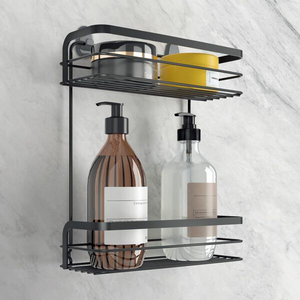 Metaltex 2-tier Douche Rack Black