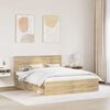 vidaXL Bed Frame with Headboard Sonoma 160 x 200 cm Solid Pine Wood