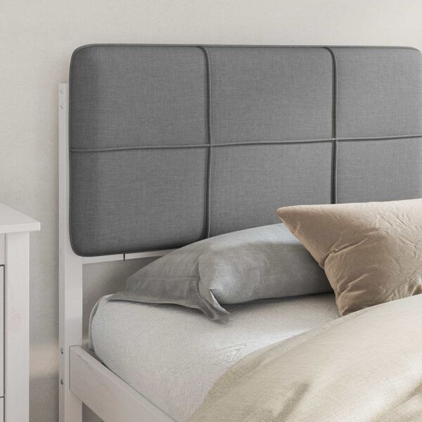vidaXL Bed Frame with Upholstered Headboard Light Grey 180 x 200 cm