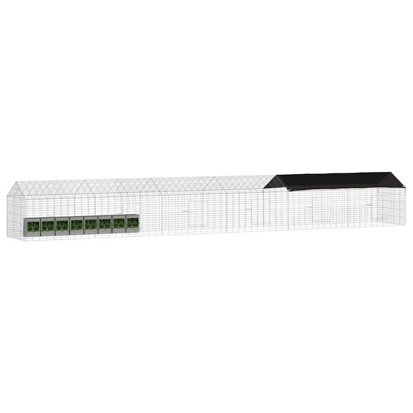 vidaXL Rabbit Cage Silver 600 x 78 x 78 cm Galvanised Steel