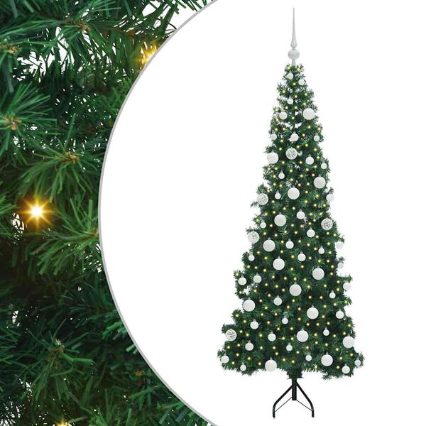 vidaXL Corner Artificial Christmas Tree Green 180 cm PVC and Metal