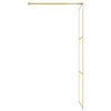 vidaXL Walk-in Shower Wall with Clear ESG Glass Gold 80x195 cm