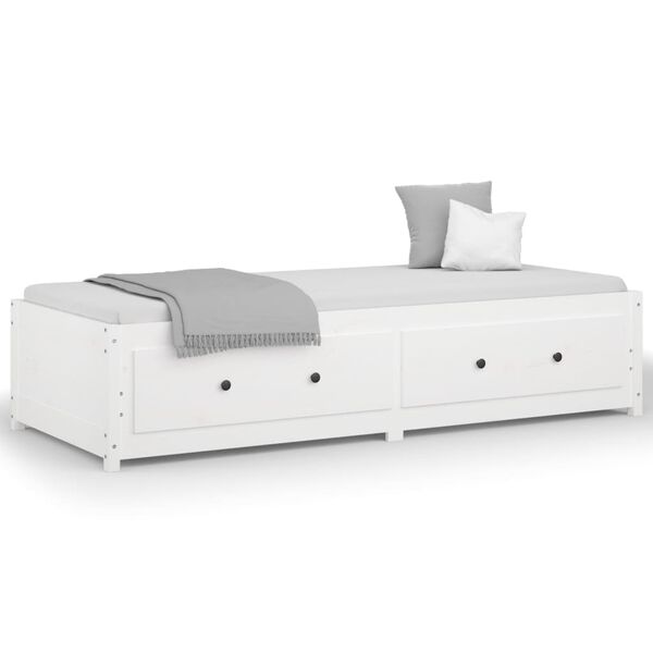 vidaXL Day Bed without Mattress White 75x190 cm Small Single Solid Wood Pine