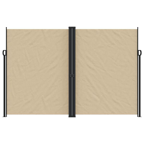 vidaXL Retractable Side Awning Beige 220x1200 cm