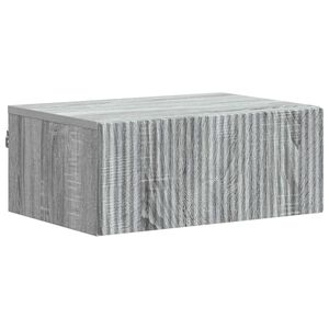 vidaXL Wall-Mounted Bedside Cabinet Grey Sonoma 49 x 34.5 x 20 cm