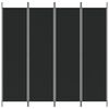 vidaXL 4-Panel Room Divider Black 200x200 cm Fabric