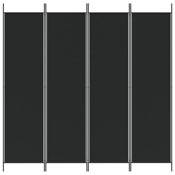 vidaXL 4-Panel Room Divider Black 200x200 cm Fabric