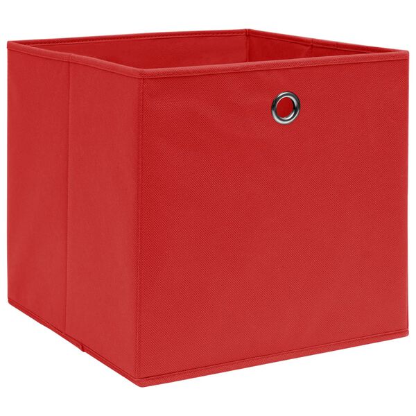 vidaXL Storage Boxes 10 pcs Red 32x32x32 cm Fabric