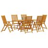 vidaXL Garden Dining Set Folding 7 pcs Brown Solid Acacia Wood