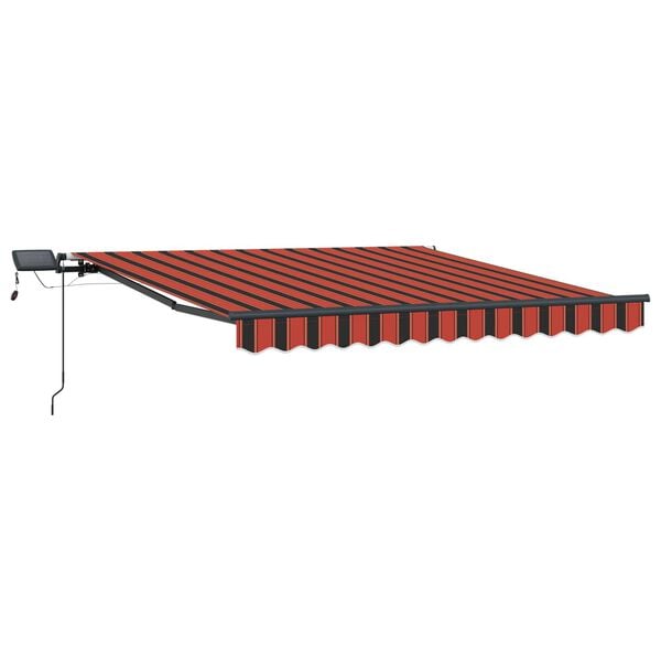 vidaXL Retractable Awning Manual Orange and brown 300 x 250 cm Fabric