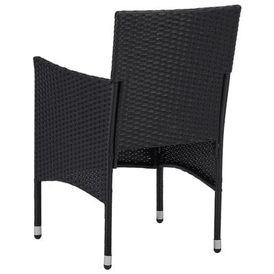 vidaXL Garden Dining Chairs 2 pcs Poly Rattan Black